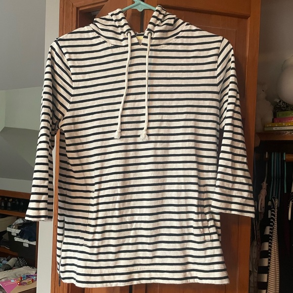 Banana Republic Factory Tops - Striped Hooded Light- Weight Sweatshirt